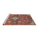 Sideview of Machine Washable Traditional Tomato Red Rug, wshtr4606