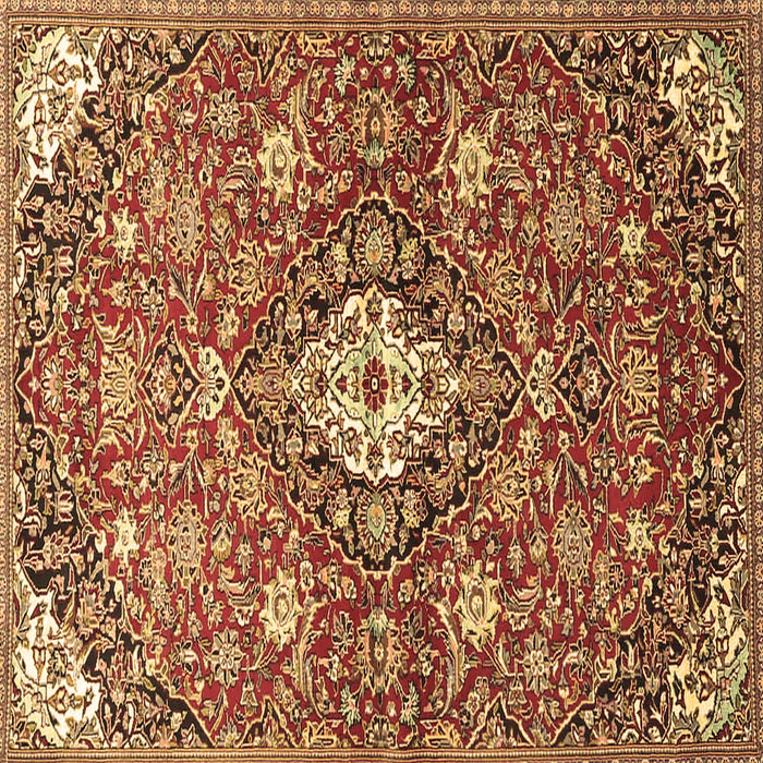 Square Persian Brown Traditional Rug, tr4606brn