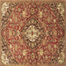 Square Persian Brown Traditional Rug, tr4606brn