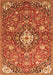 Serging Thickness of Machine Washable Persian Orange Traditional Area Rugs, wshtr4606org