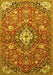 Machine Washable Persian Yellow Traditional Rug, wshtr4606yw