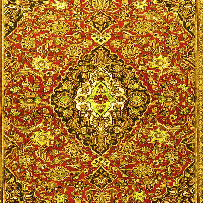 Machine Washable Persian Yellow Traditional Rug, wshtr4606yw