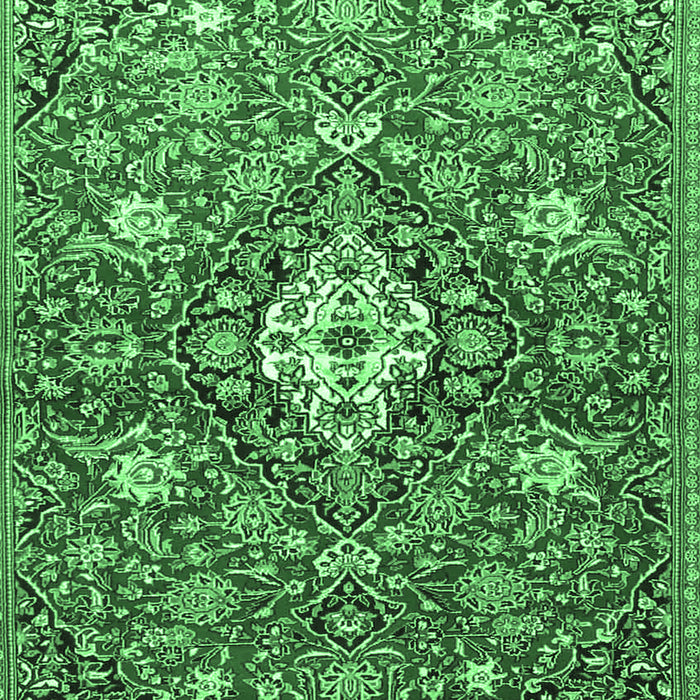 Machine Washable Persian Emerald Green Traditional Area Rugs, wshtr4606emgrn