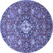 Round Persian Blue Traditional Rug, tr4606blu