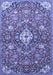 Machine Washable Persian Blue Traditional Rug, wshtr4606blu