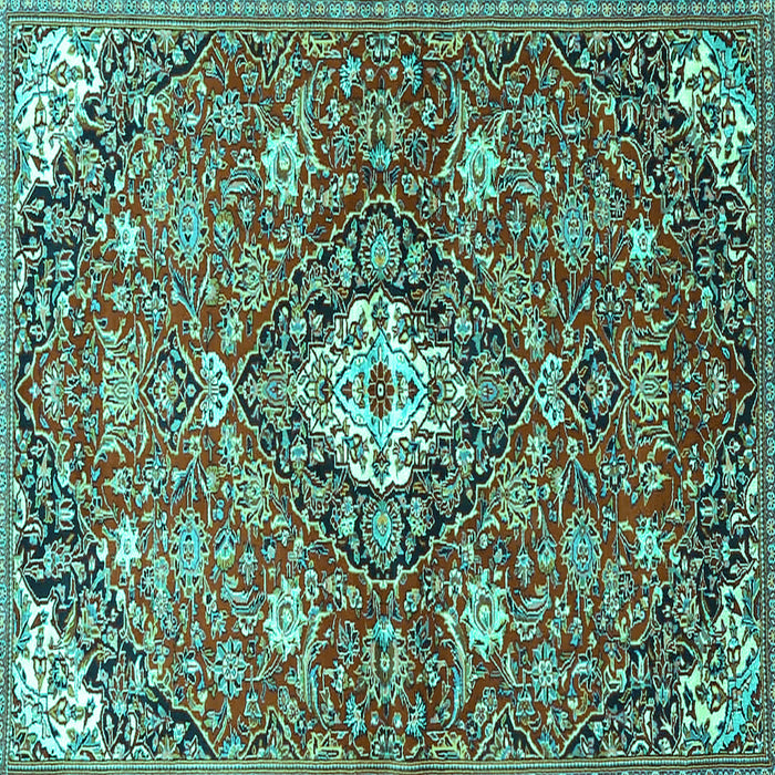 Square Persian Turquoise Traditional Rug, tr4606turq