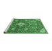 Sideview of Machine Washable Persian Emerald Green Traditional Area Rugs, wshtr4606emgrn