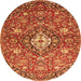 Machine Washable Persian Orange Traditional Area Rugs, wshtr4606org