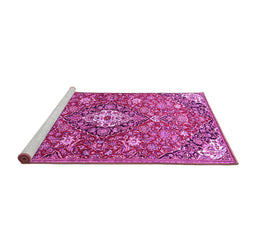 Sideview of Machine Washable Persian Pink Traditional Rug, wshtr4606pnk