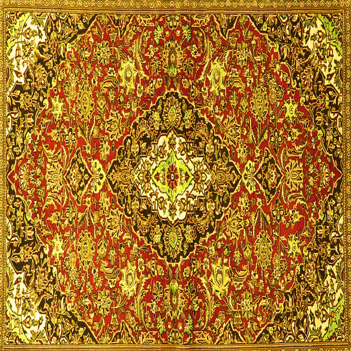 Square Persian Yellow Traditional Rug, tr4606yw