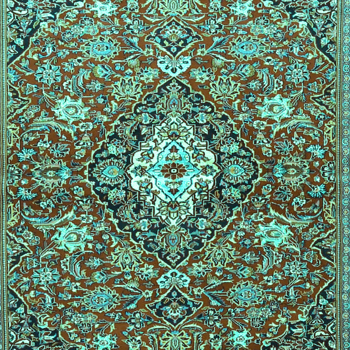 Machine Washable Persian Turquoise Traditional Area Rugs, wshtr4606turq