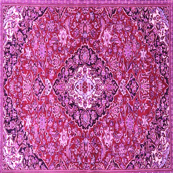 Square Machine Washable Persian Pink Traditional Rug, wshtr4606pnk