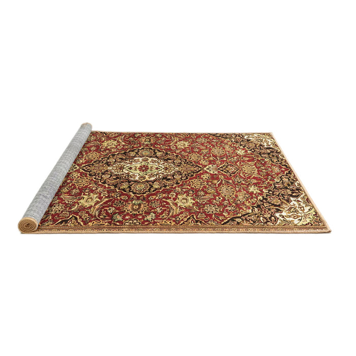 Sideview of Machine Washable Persian Brown Traditional Rug, wshtr4606brn