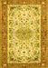 Machine Washable Persian Yellow Traditional Rug, wshtr4607yw