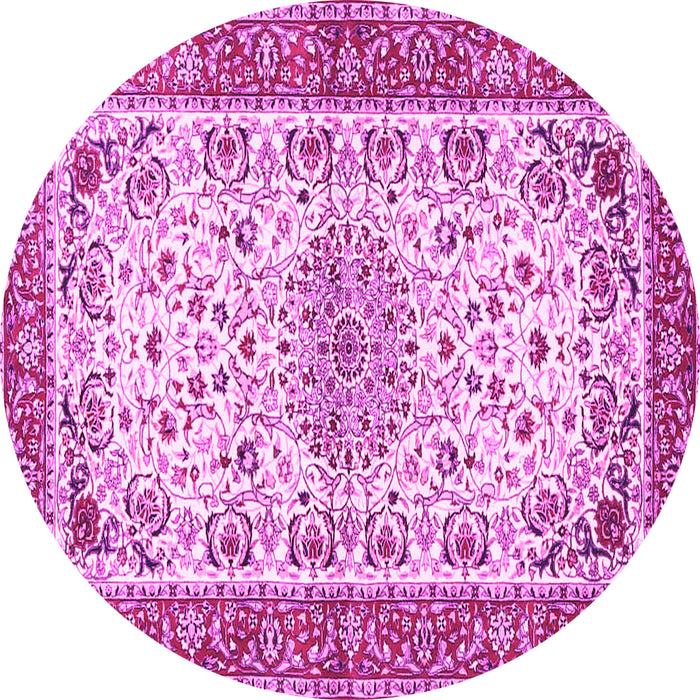 Round Persian Pink Traditional Rug, tr4607pnk