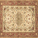 Square Persian Brown Traditional Rug, tr4607brn