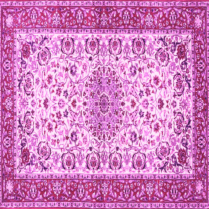 Square Machine Washable Persian Pink Traditional Rug, wshtr4607pnk