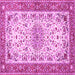 Square Machine Washable Persian Pink Traditional Rug, wshtr4607pnk