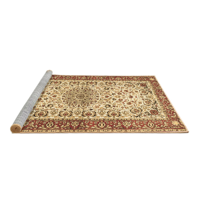 Sideview of Machine Washable Persian Brown Traditional Rug, wshtr4607brn