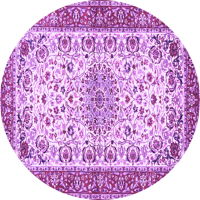 Round Persian Purple Traditional Rug, tr4607pur