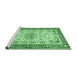 Sideview of Machine Washable Persian Emerald Green Traditional Area Rugs, wshtr4607emgrn