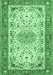 Machine Washable Persian Emerald Green Traditional Area Rugs, wshtr4607emgrn