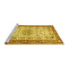 Sideview of Machine Washable Persian Yellow Traditional Rug, wshtr4607yw