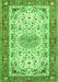 Serging Thickness of Machine Washable Persian Green Traditional Area Rugs, wshtr4607grn