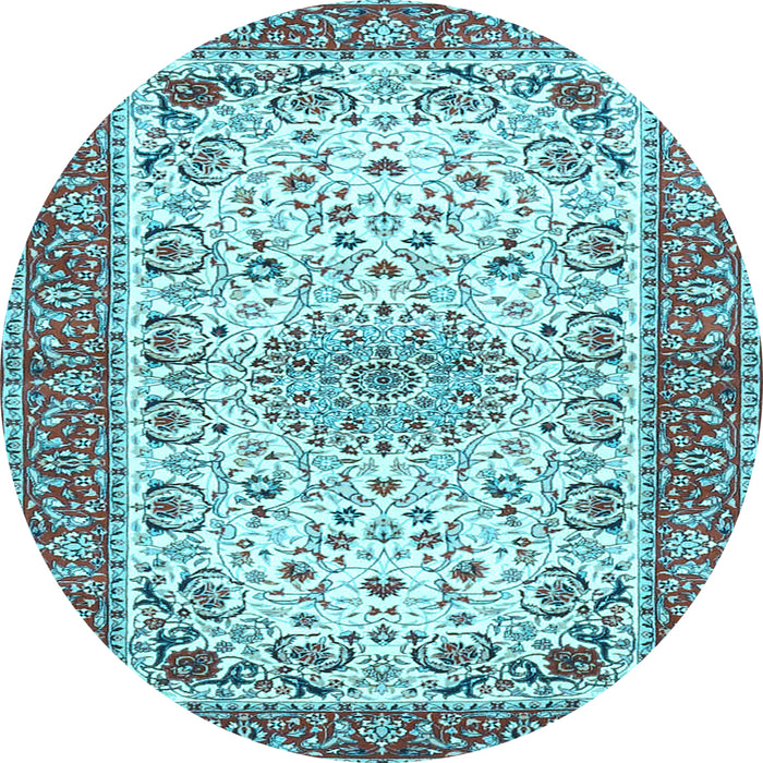 Round Persian Light Blue Traditional Rug, tr4607lblu