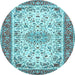 Round Persian Light Blue Traditional Rug, tr4607lblu