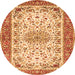 Machine Washable Persian Orange Traditional Area Rugs, wshtr4607org