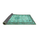 Sideview of Persian Turquoise Traditional Rug, tr4607turq