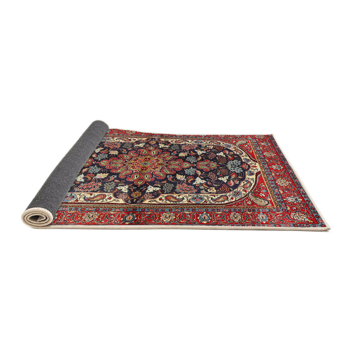 Sideview of Traditional Saffron Red Persian Rug, tr4608