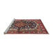 Sideview of Machine Washable Traditional Saffron Red Rug, wshtr4608