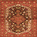 Round Machine Washable Persian Orange Traditional Area Rugs, wshtr4608org