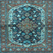 Square Machine Washable Persian Light Blue Traditional Rug, wshtr4608lblu