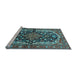 Sideview of Machine Washable Persian Light Blue Traditional Rug, wshtr4608lblu