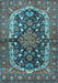 Machine Washable Persian Light Blue Traditional Rug, wshtr4608lblu