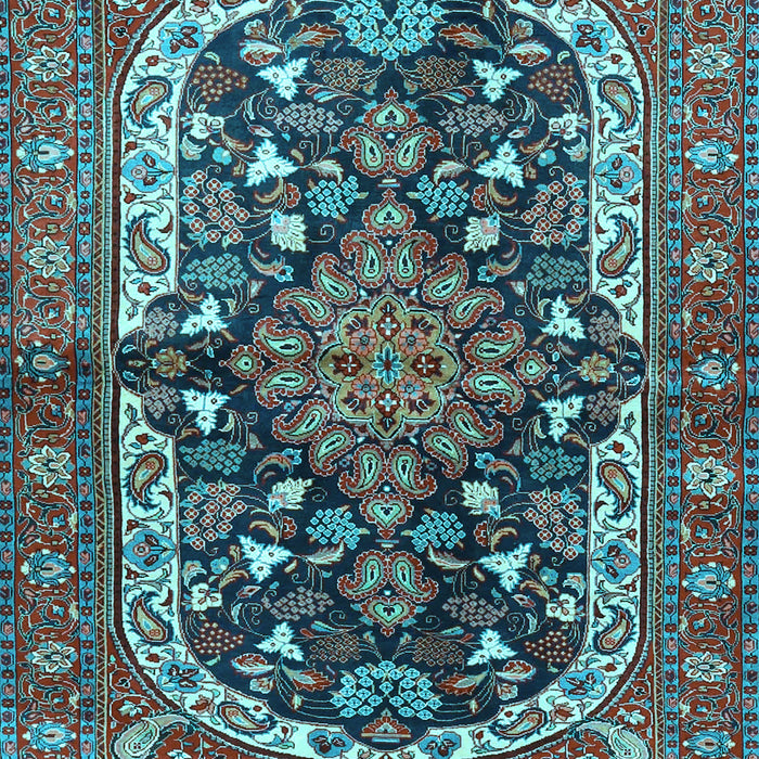 Machine Washable Persian Light Blue Traditional Rug, wshtr4608lblu