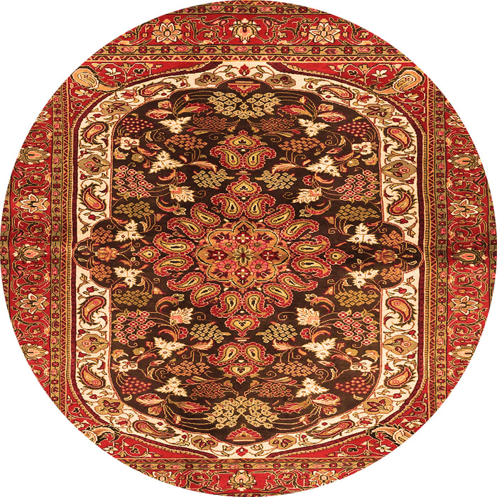 Square Persian Orange Traditional Rug, tr4608org