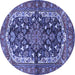 Round Persian Blue Traditional Rug, tr4608blu