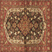 Square Persian Brown Traditional Rug, tr4608brn