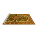 Sideview of Machine Washable Persian Yellow Traditional Rug, wshtr4608yw