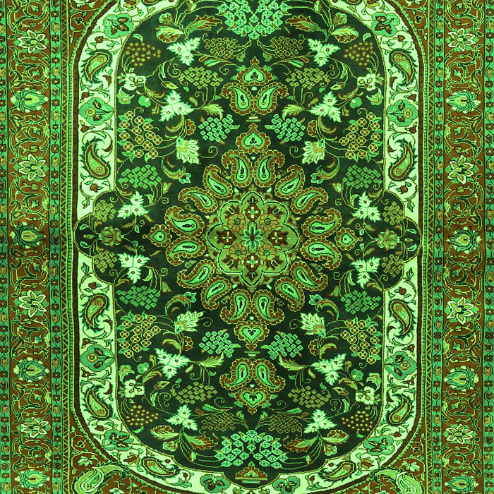 Serging Thickness of Machine Washable Persian Green Traditional Area Rugs, wshtr4608grn