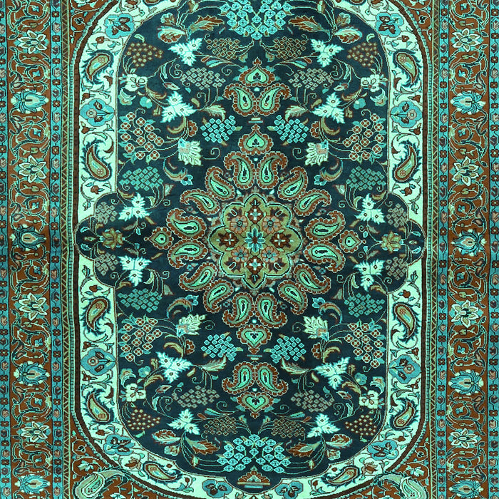 Machine Washable Persian Turquoise Traditional Area Rugs, wshtr4608turq