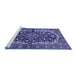 Sideview of Machine Washable Persian Blue Traditional Rug, wshtr4608blu