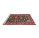 Sideview of Machine Washable Traditional Saffron Red Rug, wshtr4609