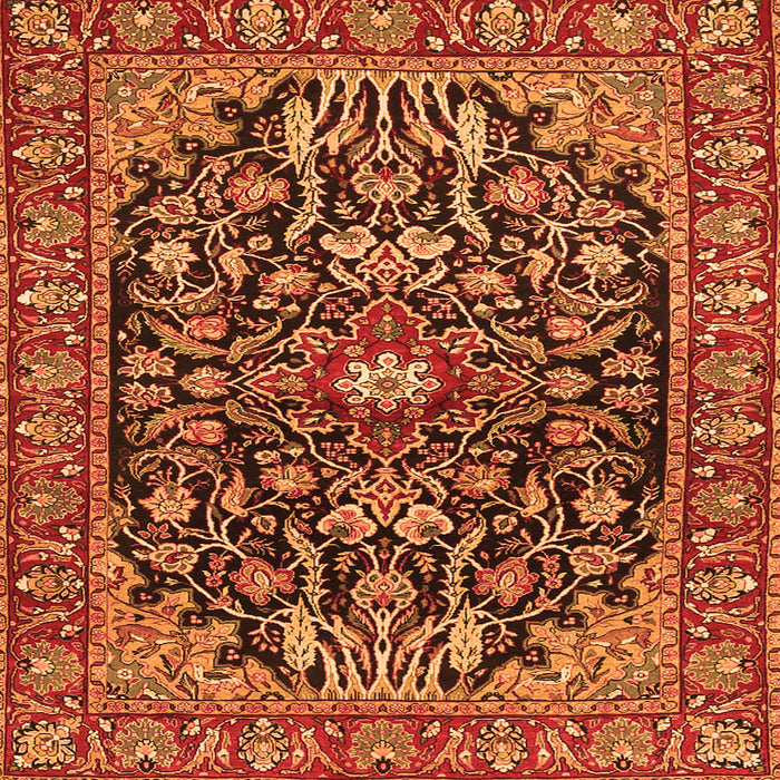 Serging Thickness of Persian Orange Traditional Rug, tr4609org