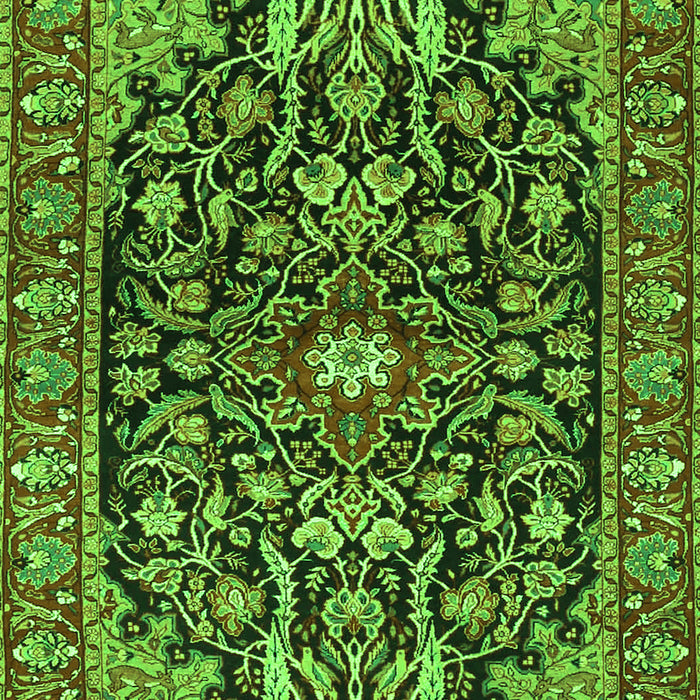 Serging Thickness of Machine Washable Persian Green Traditional Area Rugs, wshtr4609grn