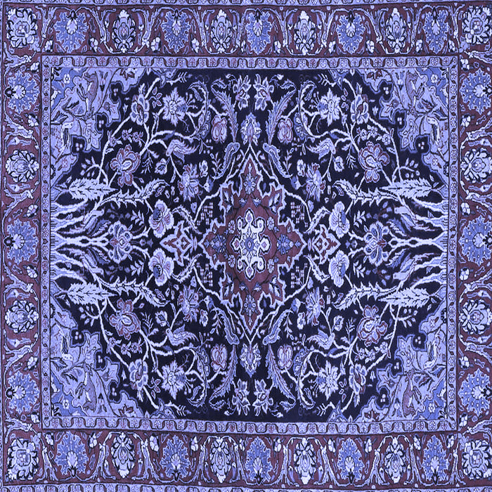 Square Machine Washable Persian Blue Traditional Rug, wshtr4609blu